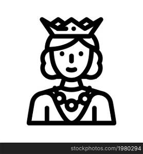 queen woman line icon vector. queen woman sign. isolated contour symbol black illustration. queen woman line icon vector illustration