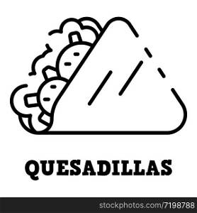 Quesadillas icon. Outline quesadillas vector icon for web design isolated on white background. Quesadillas icon, outline style