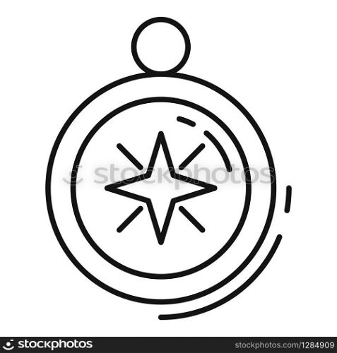 Quest compass icon. Outline quest compass vector icon for web design isolated on white background. Quest compass icon, outline style