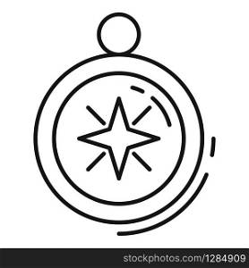 Quest compass icon. Outline quest compass vector icon for web design isolated on white background. Quest compass icon, outline style