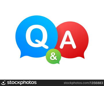 Question and Answer Bubble Chat on white background. Vector stock illustration. Question and Answer Bubble Chat on white background. Vector stock illustration.