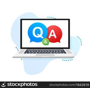 Question and Answer Bubble Chat on white background. Vector stock illustration.. Question and Answer Bubble Chat on white background. Vector stock illustration