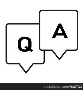Question and answer glyph icon on white background. flat style. Question answer icon for your web site design, logo, app, UI. Q&A symbol. Question and answer line sign.