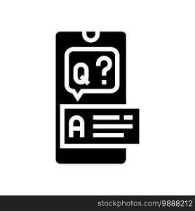 question and answer glyph icon vector. question and answer sign. isolated contour symbol black illustration. question and answer glyph icon vector illustration