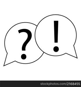 Question and exclamation sign. Speech bubble. Outline shape. Answer and information. Vector illustration. Stock image. EPS 10.. Question and exclamation sign. Speech bubble. Outline shape. Answer and information. Vector illustration. Stock image.
