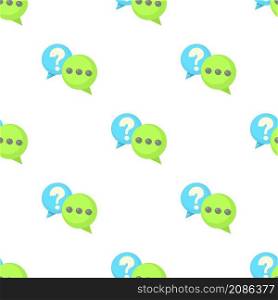 Question and exclamation speech bubbles pattern seamless background texture repeat wallpaper geometric vector. Question and exclamation speech bubbles pattern seamless vector