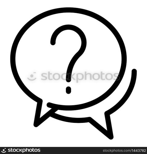 Question chat icon. Outline question chat vector icon for web design isolated on white background. Question chat icon, outline style