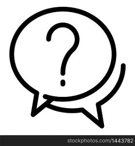 Question chat icon. Outline question chat vector icon for web design isolated on white background. Question chat icon, outline style