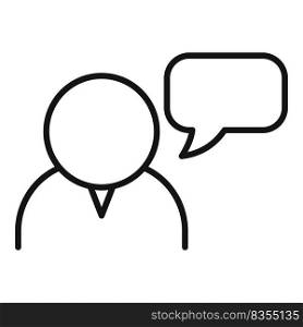 Question chat icon outline vector. Online web. Talk team. Question chat icon outline vector. Online web