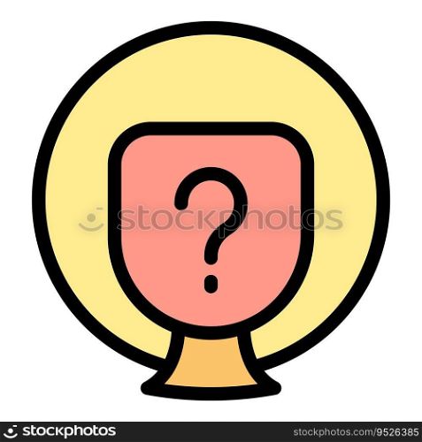 Question debate icon outline vector. Public student. Oratory speech color flat. Question debate icon vector flat