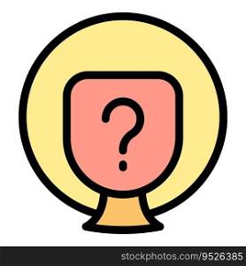 Question debate icon outline vector. Public student. Oratory speech color flat. Question debate icon vector flat