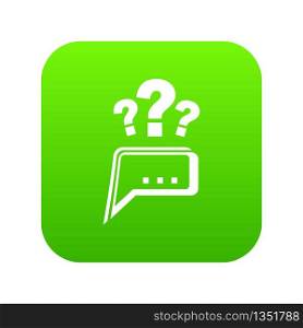 Question icon green vector isolated on white background. Question icon green vector