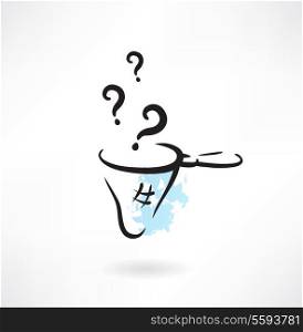 question in the scoop-net grunge icon
