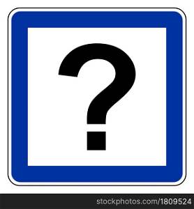 Question mark and road sign