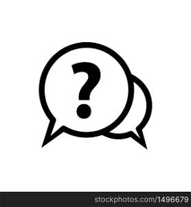 Question mark and speech bubble icon vector