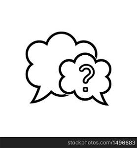 Question mark and speech bubble icon vector
