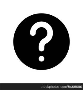 Question mark black glyph ui icon. Identify unknown device. Support. Fix problem. User interface design. Silhouette symbol on white space. Solid pictogram for web, mobile. Isolated vector illustration. Question mark black glyph ui icon