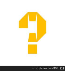 Question mark cut out from white paper, vector illustration, flat style.