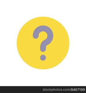 Question mark flat color ui icon. Identify unknown device. Support page. Fix problem. Assistance. Simple filled element for mobile app. Colorful solid pictogram. Vector isolated RGB illustration. Question mark flat color ui icon