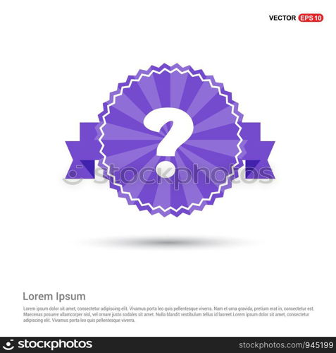 Question mark icon - Purple Ribbon banner