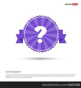 Question mark icon - Purple Ribbon banner