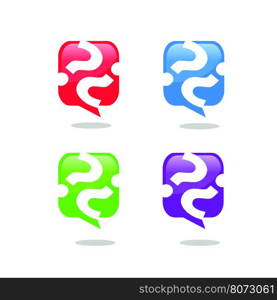 Question mark icon. speech bubble symbol. FAQ sign logo. vector