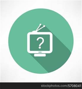 question mark in tv icon. Flat modern style vector illustration