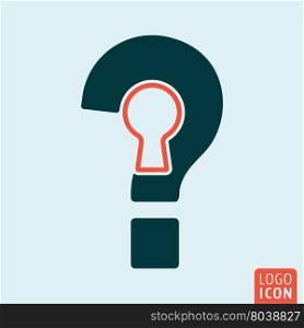 Question mark isolated. Question mark icon. Interrogation sign with keyhole. Vector illustration