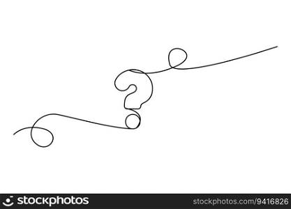 Question mark linear. One continuous line question mark. Vector illustration. stock image. EPS 10.. Question mark linear. One continuous line question mark. Vector illustration. stock image.