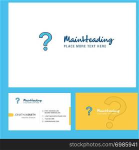 Question mark Logo design with Tagline & Front and Back Busienss Card Template. Vector Creative Design