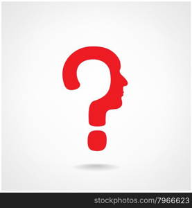 question mark man head symbol, vector illustration