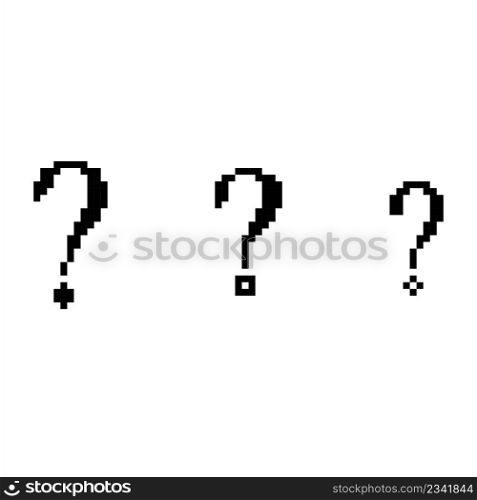 Question Mark Symbol Pixel Art,?, Interrogation Point, Query, Eroteme, Punctuation Mark Vector Art Illustration, Digital Pixelated Form