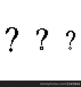 Question Mark Symbol Pixel Art,?, Interrogation Point, Query, Eroteme, Punctuation Mark Vector Art Illustration, Digital Pixelated Form