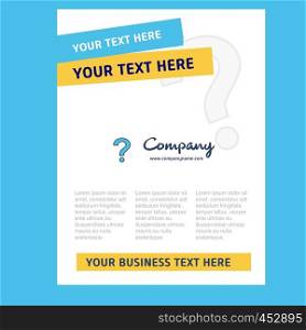 Question mark Title Page Design for Company profile ,annual report, presentations, leaflet, Brochure Vector Background