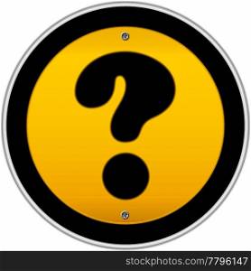 Question mark traffic sign