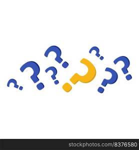Question mark vector illustration graphic sign concept problem. FAQ creative help support answer. Information query business idea element art. Quotation creativity search pictogram abstract