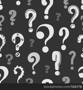 Question marks pattern. Question marks pattern. Hand drawn vector faq wallpaper, enquiry mark sketch background