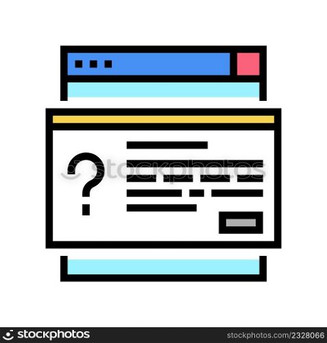 question online ask color icon vector. question online ask sign. isolated symbol illustration. question online ask color icon vector illustration