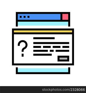 question online ask color icon vector. question online ask sign. isolated symbol illustration. question online ask color icon vector illustration