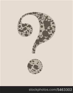 Question. Question sign on a grey background. A vector illustration
