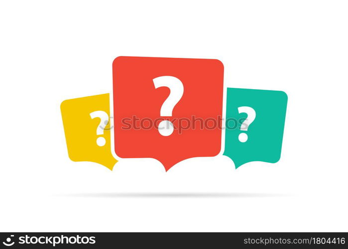 Question speech bubbles label with shadow