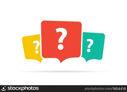 Question speech bubbles label with shadow