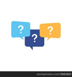 Question speech bubbles. Question mark symbol on white background