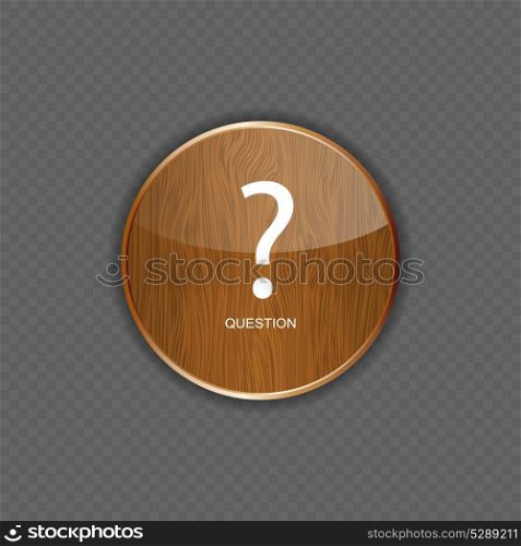 Question wood application icons vector illustration