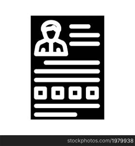 questionnaire business manager glyph icon vector. questionnaire business manager sign. isolated contour symbol black illustration. questionnaire business manager glyph icon vector illustration