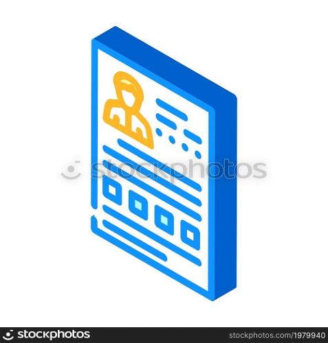 questionnaire business manager isometric icon vector. questionnaire business manager sign. isolated symbol illustration. questionnaire business manager isometric icon vector illustration