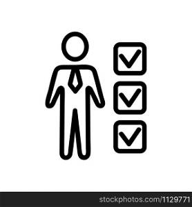 questionnaires of employees icon vector. A thin line sign. Isolated contour symbol illustration. questionnaires of employees icon vector. Isolated contour symbol illustration