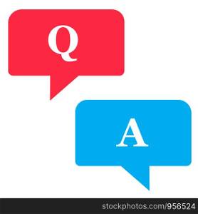 Questions and Answers icon on white background. flat style. questions and answers icon for your web site design, logo, app, UI. chat bubbles symbol. online talk sign. customer service symbol.