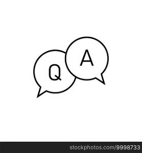 Questions and answers speech bubble icon. Faq chat symbol. Questions and answers speech bubble icon. Faq chat for your design