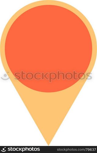 Quick and easy recolorable circle shape isolated from background. Flat map pin sign location icon web internet cartography button. Vector illustration a graphic element for design
